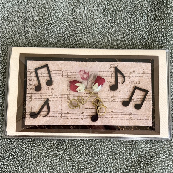 Jades Menagerie Accessories - Music Note Checkbook Cover with Floral Design